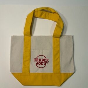 Trader Joe's - Yellow and Cream Minj Tote Bag
